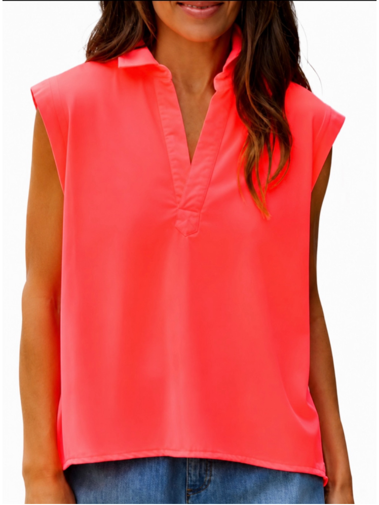 Frank & Eileen Rare Wild Strawberry Olivia Top S 100% Cotton